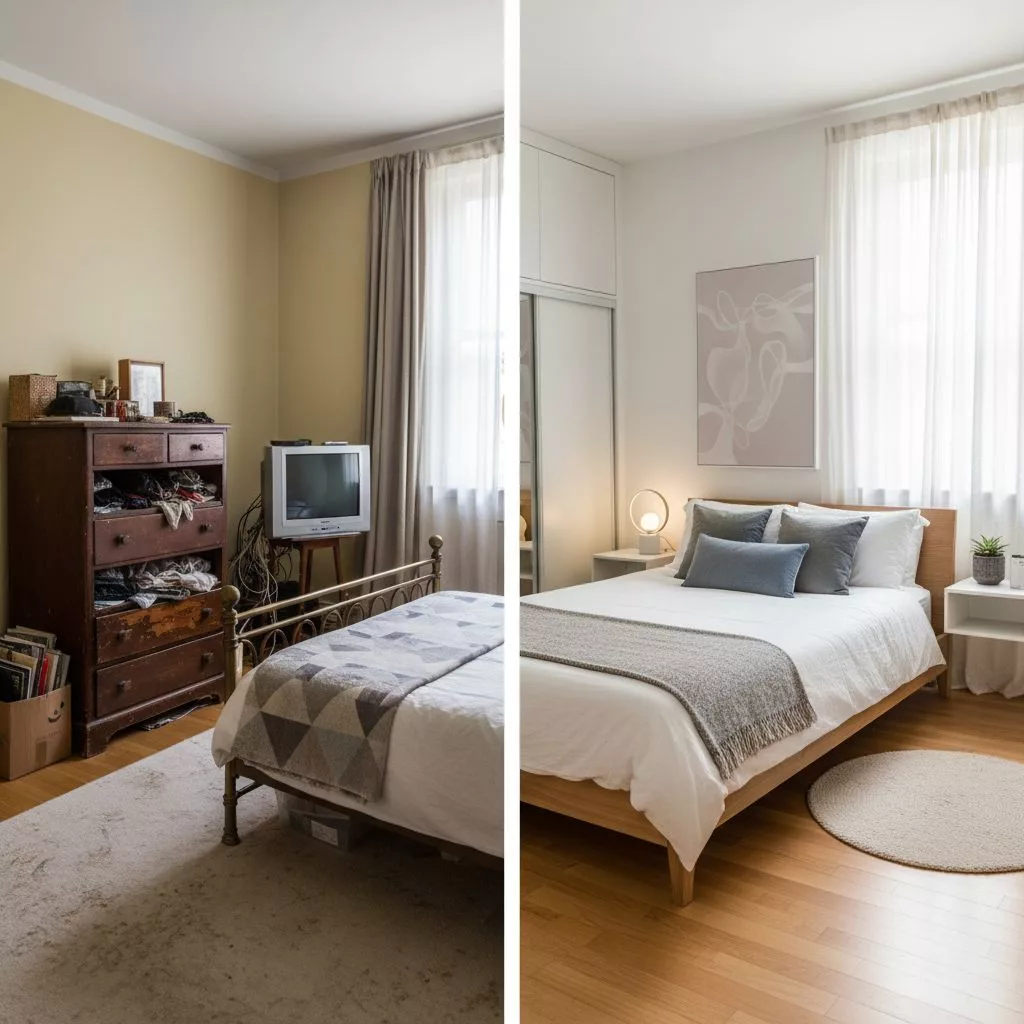Comparaison avant et après du home staging d