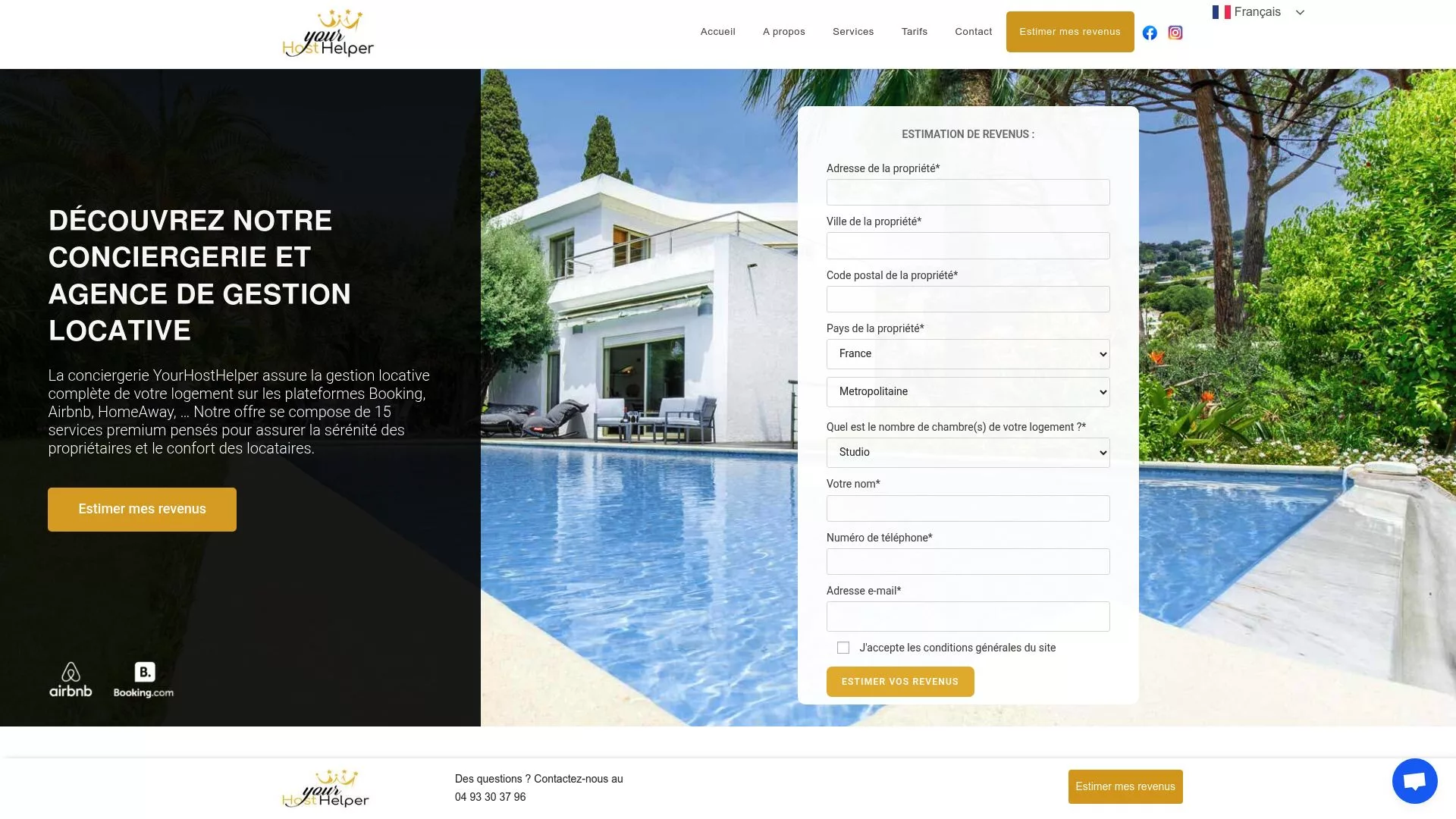 Screenshot of pricing page or service breakdown from a recognized competitor like YourHostHelper to illustrate market rates