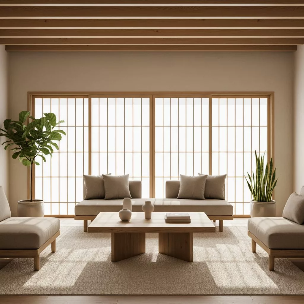 Imaginez un salon baigné de lumière, au style Japandi épuré. Des meubles minimalistes en bois clair, des couleurs douces et naturelles... une atmosphère de calme et de professionnalisme qui inspire confiance, à l