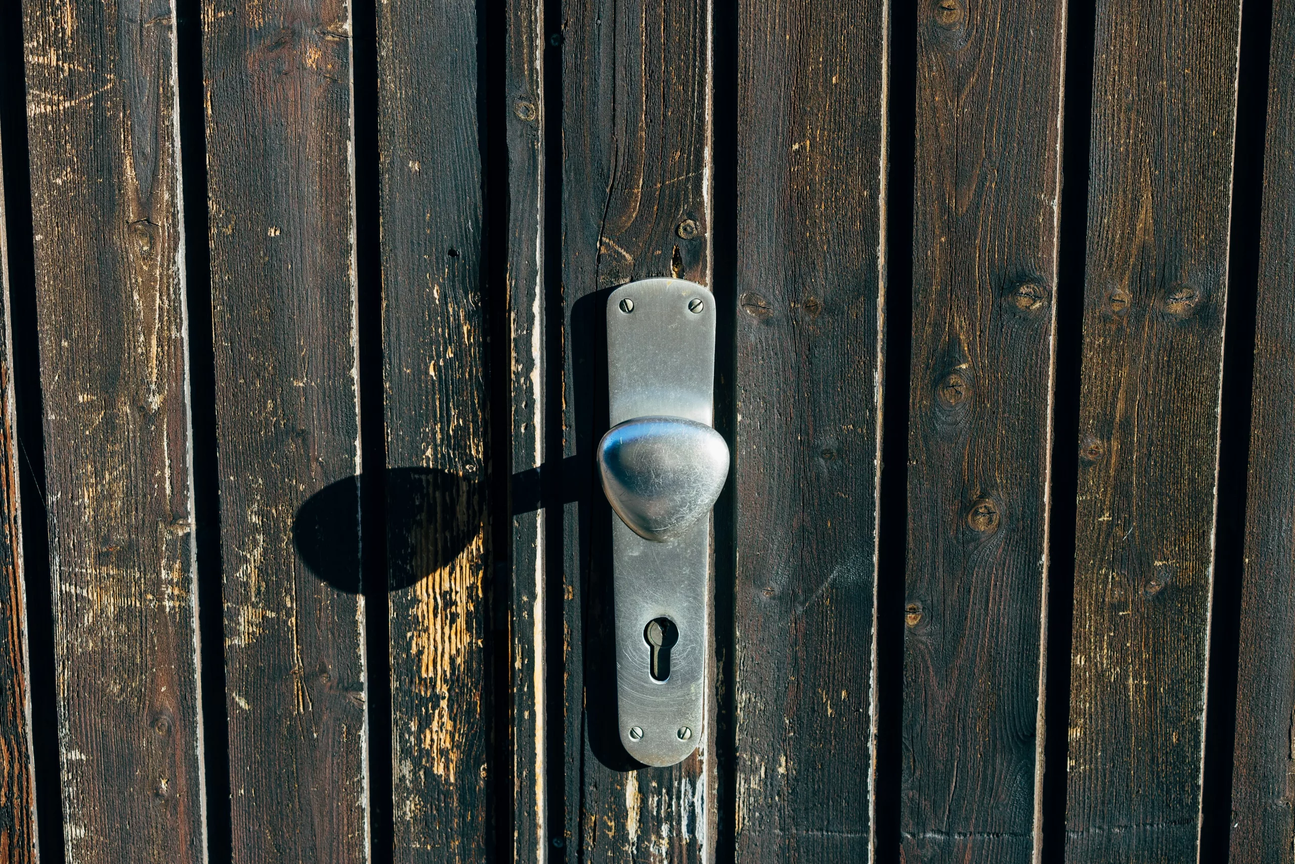 Close up on a smart lock system on a modern door handle