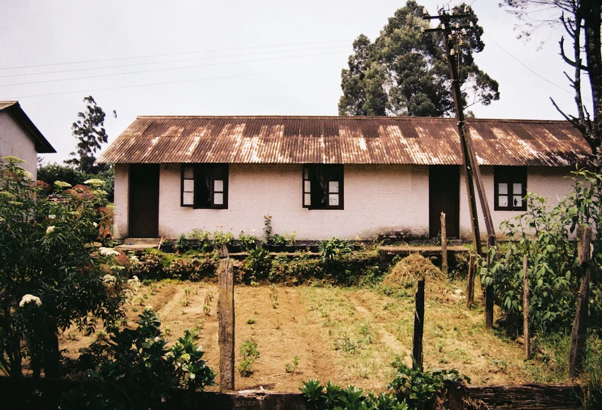 a house with a fence around it