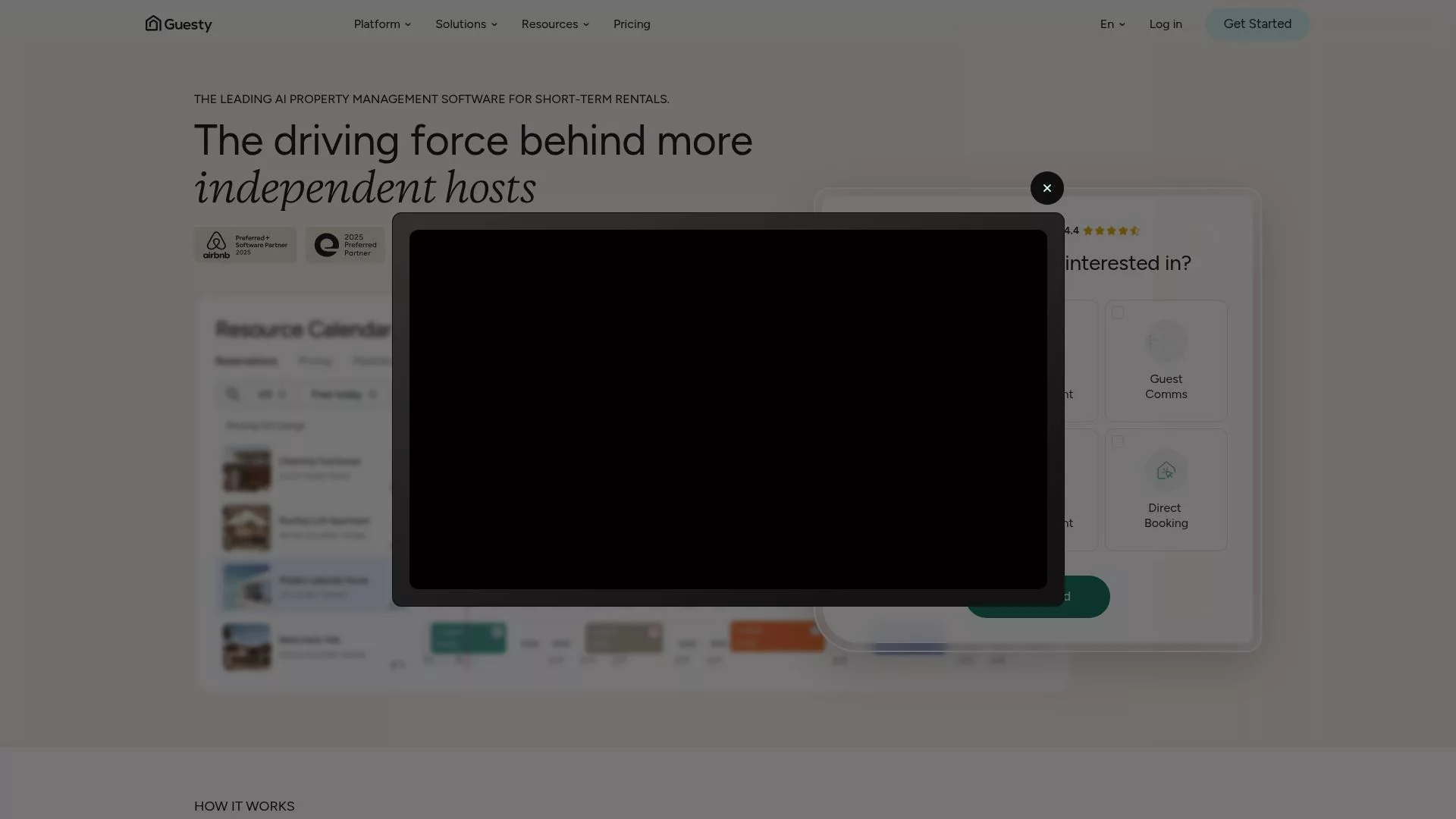 Screenshot of www.guesty.com