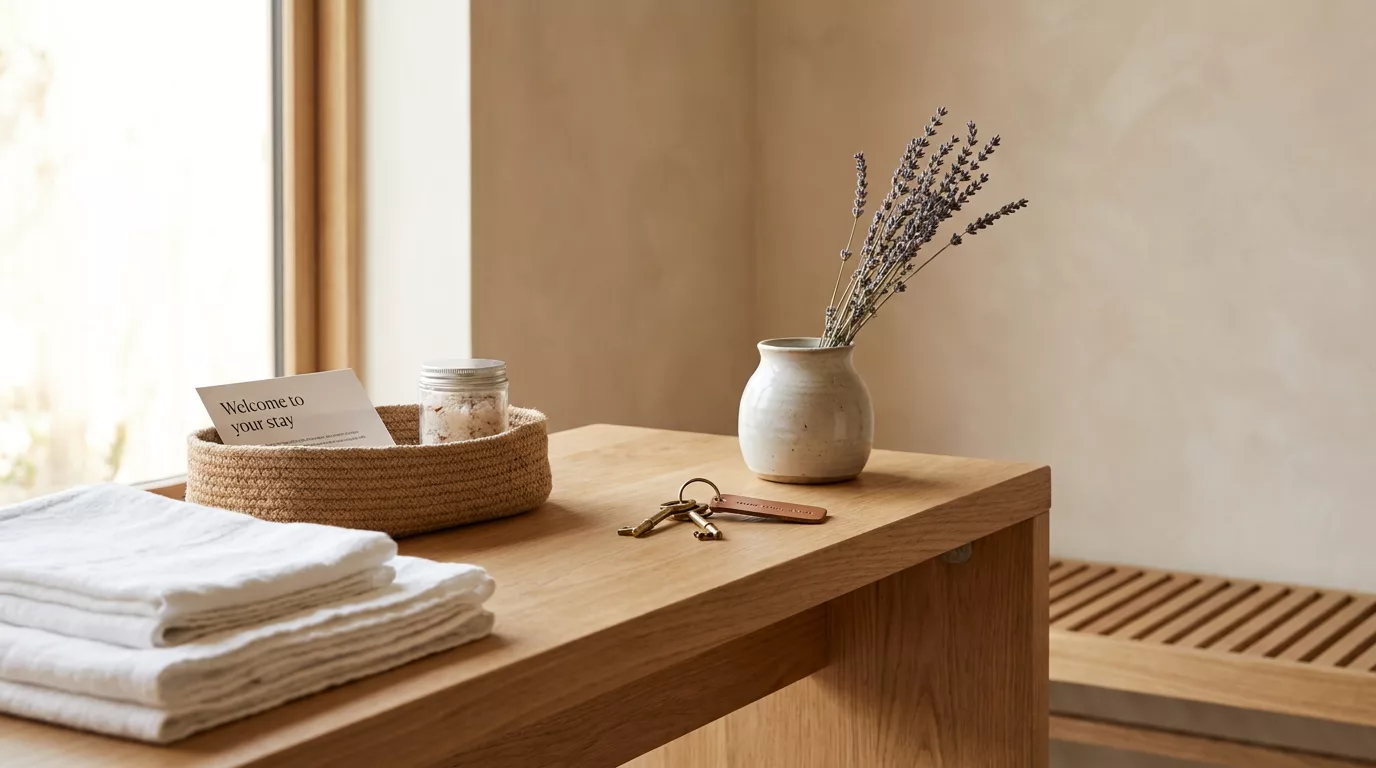 Préparation du linge et accueil voyageur dans un logement géré par Japandi Conciergerie